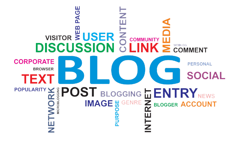 Hero image of blog page in which multiple words are written in which 'Blog' is highlited predominantly